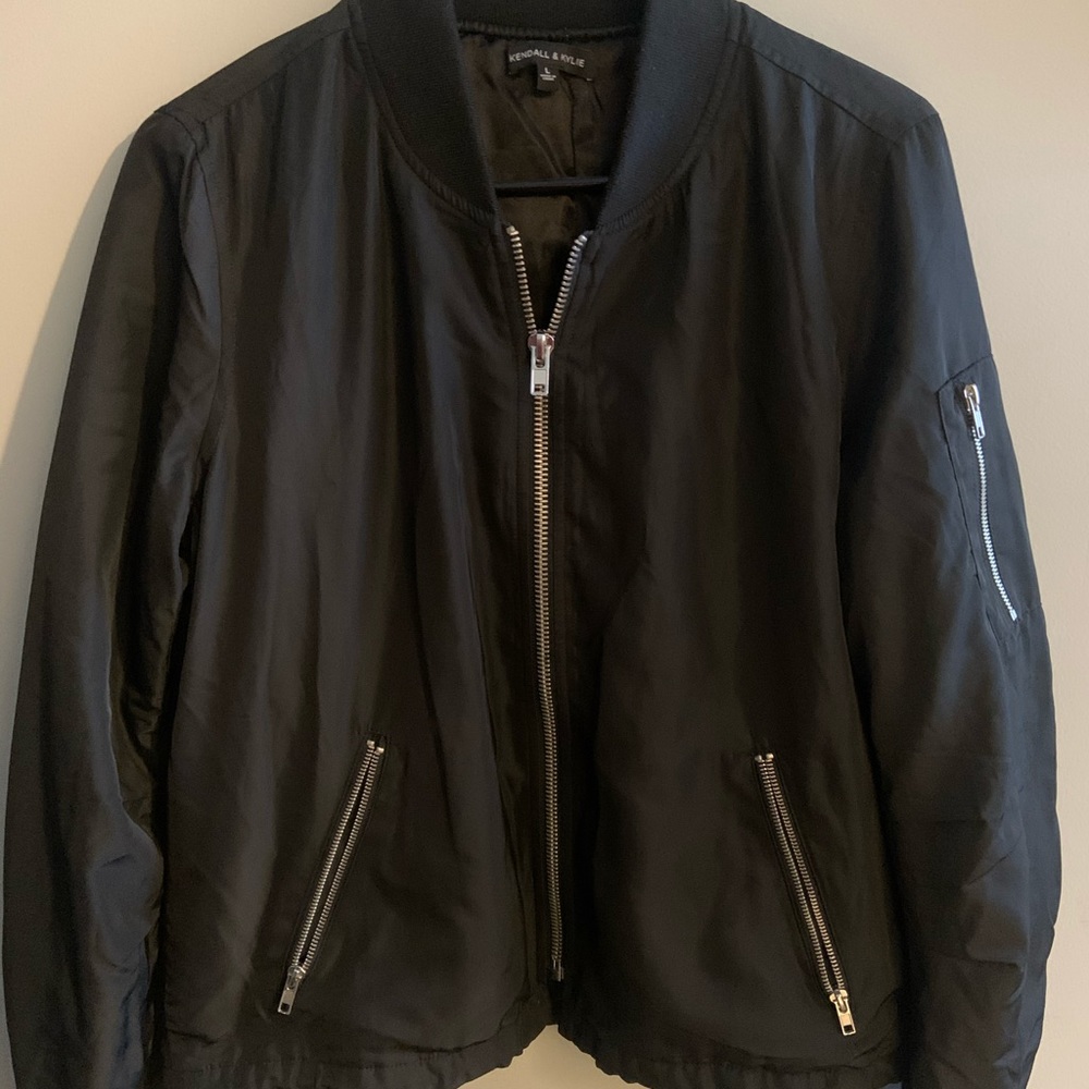 Kendall & Kylie Large Black Bomber Jacket